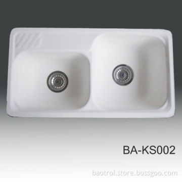 Eco-friendly artificial marble kitchen butterfly sink